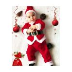 Pazariz Pembecin Noel Baba Erkek Bebek Çocuk Yılbaşı Kostümü Yılbaşı