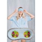 Pazariz Pembecin Uyku Göz Bandı Maskesi Gözlük Maske Bant Eye Mask Çiçekli (1Adet)