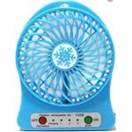 Pazariz Portable F1 Şarjlı Mini Fan Masaüstü Vantilatörü - Mavi