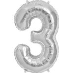 Pazarız Rakam Folyo Orta Boy 75 cm Gümüş 3 Balon