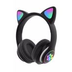 Pazariz Rgb Işıklı Kedi Kulak Kulaküstü Bluetooth Kulaklık Siyah