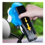 Pazariz Telefon Tutucu Bisiklet Gidonlu Motosiklet Yağmur Geçirmez 4.7- 7.2 inç Uyumlu Mavi
