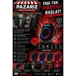 Pazariz Wıreless Bluetooth Portable Speaker BS-296 8W Rgb Kablosuz Hoparlör Scooter ve Bisiklet Uyumlu Bluetooth Hoparlör Taşınabilir Şarjlı Rgb Işıklı 1800 Mah Ipx7 Su Geçirmezlik Dış Mekan Hoparlör - Kırmızı