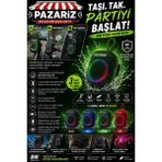 Pazariz Wıreless Bluetooth Portable Speaker BS-296 8W Rgb Kablosuz Hoparlör Scooter ve Bisiklet Uyumlu Bluetooth Hoparlör Taşınabilir Şarjlı Rgb Işıklı 1800 Mah Ipx7 Su Geçirmezlik Dış Mekan Hoparlör - Yeşil