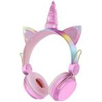 Pazariz Yeni Nesil Kablosuz Sevimli Unicorn Kız Çocuk Kulaklığı Wirelles Bluetooth Mavi - Pembe
