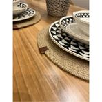 Pazarova Amerikan Runner Servis Bej 6 Lı Hasır Sunum Supla Çeyiz Takım - 34 x 34 cm - Açık Kahverengi