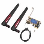 PC Ağ Adaptör Kartı, 1200Mbps 2.4GHz 5GHz Çift Bantlı PCI Express X1 WiFi Geniş Aralık Bilgisayar Için çift 10dbi Ile