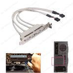 PC Anakart 9 Pin Header 4 Port USB 2.0 Dişi Kablo PCI Braketi
