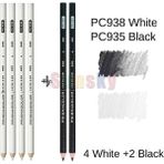 PC938 4pc PC935 2 Prismacolor Premier Renkli Kalemler, Yumuşak Çekirdekli 4.0mm, Beyaz Siyah PC935 PC938 Tek Cilt 24 36 48 72 150 Renkli Kalemler (Yurt Dışından) - Standard Pencils