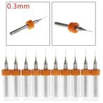 PCB Matkap Ucu 0,3mm Tungsten Mikro Karbür 10 Adet 18 Shank