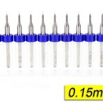 PCB Mikro Karbür CNC Matkap Ucu 10lu Set 0,15mm Tungsten 18 Shank