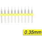 Pcb Mikro Karbür Cnc Matkap Ucu 10LU Set 0,35MM Tungsten 18 Shank - Altın