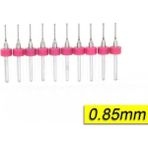 Pcb Mikro Karbür Cnc Matkap Ucu 10LU Set 0,85MM Tungsten 18 Shank - Altın
