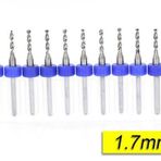 PCB Mikro Karbür CNC Matkap Ucu 10lu Set 1,70mm Tungsten 18 Shank