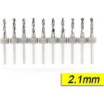Pcb Mikro Karbür Cnc Matkap Ucu 10LU Set 2,10MM Tungsten 18 Shank - Altın