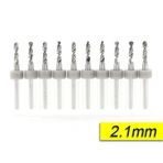 PCB Mikro Karbür CNC Matkap Ucu 10lu Set 2,10mm Tungsten 18 Shank
