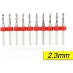 Pcb Mikro Karbür Cnc Matkap Ucu 10LU Set 2,30MM Tungsten 18 Shank - Altın