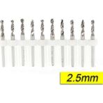 Pcb Mikro Karbür Cnc Matkap Ucu 10LU Set 2,50MM Tungsten 18 Shank - Altın