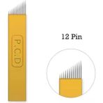 Pcd P.c.d 100 Adet 12 Pin Sarı (P.c.d.) Kalıcı Makyaj Dövme Microblading Iğnesi