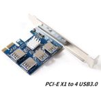 Pcı-E Express 1X 1 To 4 Usb 3.0 Riser Çoğaltıcı & Çoklayıcı