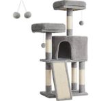 PCT141W01 Kedi Tırmalama Ağacı, Kedi Için, Yumuşak Pelüş, 115 Cm, Tamamen Sisal Sarılı