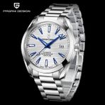 PD-1688 Aqua Terra Erkek 40MM Retro Japonya NH35A Otomatik Mekanik 100M Su Geçirmez Safir Çelik Saat - Beyaz