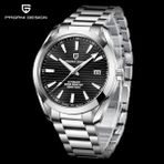 PD-1688 Aqua Terra Erkek 40MM Retro Japonya NH35A Otomatik Mekanik 100M Su Geçirmez Safir Çelik Saat - Siyah