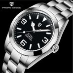 Pd-1692 Air King Erkek 39mm 200m Su Geçirmez Nh35 Otomatik Mekanik Saat Safir Kristal Işıklı İş Saat Gümüş