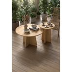 PDMPOİNT DOLAP MARKET Hitit 2'li Orta Sehpa 72 cm-40 cm, İskandinav Orta Sehpa, Bohem, Yuvarlak - Safir Meşe
