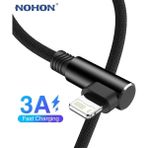 Pdrplnt 90 Derece Hızlı Şarj USB Şarj Aleti Kablosu iPhone 11 12 13 Pro 6 6s 7 8 Artı x Xr Max Se 2 iPad Kökenli Veri Kablosu Uzun Tel 3m (Yurt Dışından)