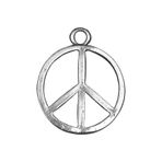 Peace Barış İşareti Kolye Ucu - Antik Gümüş Kaplama - Kod:110