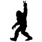 Peace Resource Project Koca Ayak Barış İşareti El (Sola Bakan) Sasquatch Barış Sembolü Vinil Kesim Çıkartma Ovma Çıkartma 2,5 x 4,5 inç (Siyah)