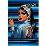 Peace Sign Chola - Mexican Serape - Mi Vida Loca: 200 Lined Page Notebook