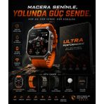 Peachtech Ultra Amoled Akıllı Saat 5ATM Bluetooth Görüşme Outdoor Smarts Watch - Gri