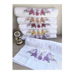 Peacock 6 Adet 3 Boyutlu Nakışlı , %100 Pamuk El & Yüz Havlusu 50 X 90 (2600GR)