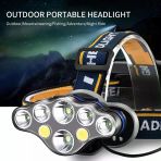 Peakstar Ps-888 Güçlü Usb Şarj Edilebilir Profesyonel 8 Mod 6000 Lümen 8 Led Su Geçirmez Kafa Feneri