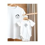 Pear Wear Mom Baskılı 2'li Kombin Takım Anne Kız Anne Oğul Oversize T-shirt Body
