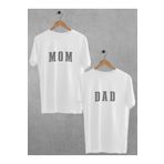 Pear Wear Mom Dad Baskılı 2'li Tişört Cinsiyet Partisi Anne Baba Oversize Çift T-shirt