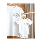 Pear Wear Mummy Boy Baskılı 2'li Kombin Takım Anne Oğul Oversize T-Shirt Anne Bebek Body