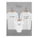 Pear Wear Patron Kadın Patron Bebek Patron Baskılı 3'lü Takım Anne Baba Bebek Zıbın Oversize T-shirt Body