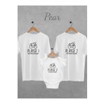 Pear Wear Player 1-2-3 Baskılı 3'lü Takım Anne Baba Bebek Zıbın Oversize T-shirt Body