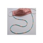 PEARL BEADS Mavi-turuncu Boncuklu Otantik Çok Amaçlı Aksesuar (gözlük Ipi- Maske Askısı- Çift Dolama Kolye)