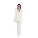 PEARL Beyaz Krep Blazer Ceket - Ofis/Günlük Kullanıma Uygun,Nikah,Düğün,Abiye Kombin İçin Şık Beyaz Ceket BEYAZ 42