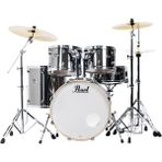 Pearl EXX725BR/C21 Export Exx Smokey Chrome 5 Parça (22B/12T/13T/16F/14S) Aksamlı ve Zilli Akustik Davul Seti - Siyah