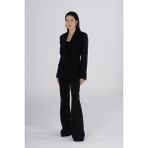 Pearl Kadın Siyah Krep Blazer Ceket – Modern, Rahat ve Stil Sahibi Ofis & Günlük Kombinler İçin - 42