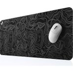 Pearl Shop Classic - Gaming Oyuncu Gamer Mouse Pad, Kaymaz Taban Büyük Boy Large Ofis Tipi Mouse Ped, Fare Altlığı, Düz Masa Koruyucu Klavye Altı Mousepad 70X30 cm (Topografi Siyah) - Altın