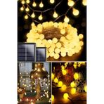 Pearl Shop LED 7 Metre Sarı LED Işık Güneş Enerjili Solar Bahçe Balkon Ağaç Lambası Aydınlatması Enerji Tasarruflu