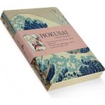 Pearl Shop Mount Fuji Series I - A6, Hokusai 4'lü Defter Seti I, Çizgisiz, Toplam 192 Sayfa, Her Biri 48 Sayfa, Tel Dikiş, Esnek Kapak, Oval Kenar, Tuval Doku, 60 Gram, Sarı Krem Renk