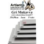 Pearl Shop Mukavva Gri 1 mm 35X50 cm 5 Adet Sert Karton Ekstra Sıkıştırılmış 35 * 50 Mukavva Gri Renkli 5 Adet