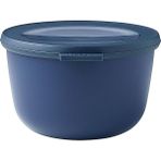 Pearl Shop - Multi Bowl Cirqula Round - Kapaklı Saklama Kabı - Buzdolabı Için Hava Geçirmez Saklama Kutusu ve Mikrodalga Fırın Kabı Olarak Uygundur - 1000 ml - Nordic Denim